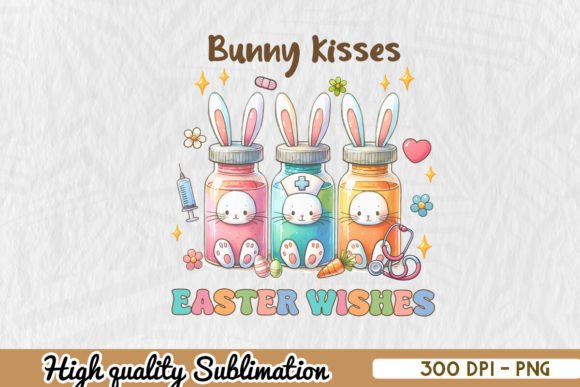 Bunny Kisses Easter Wishes Nurse PNG: A Designer's Review