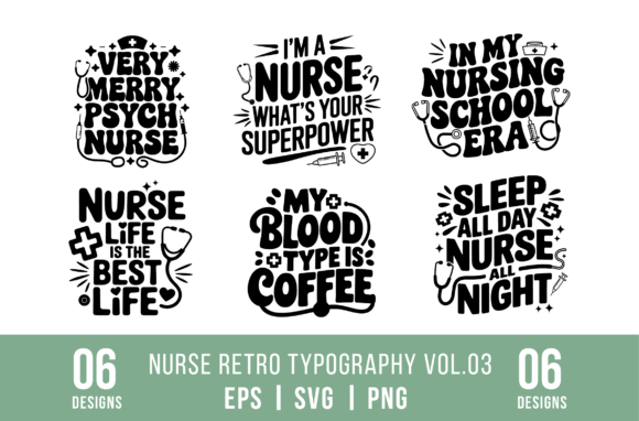 Nurse Playful Retro Typography Vol.03