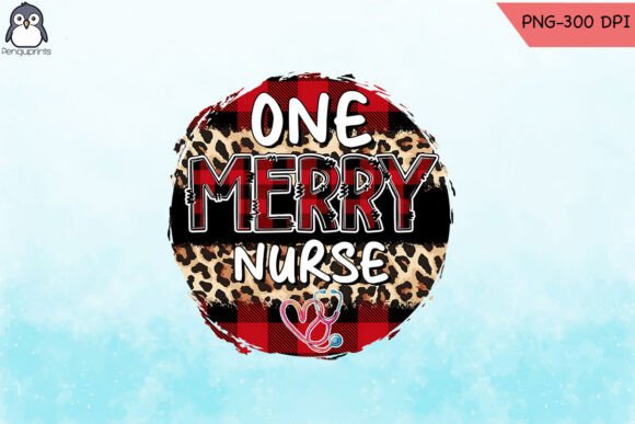 One Merry Nurse Buffalo Plaid Xmas PNG